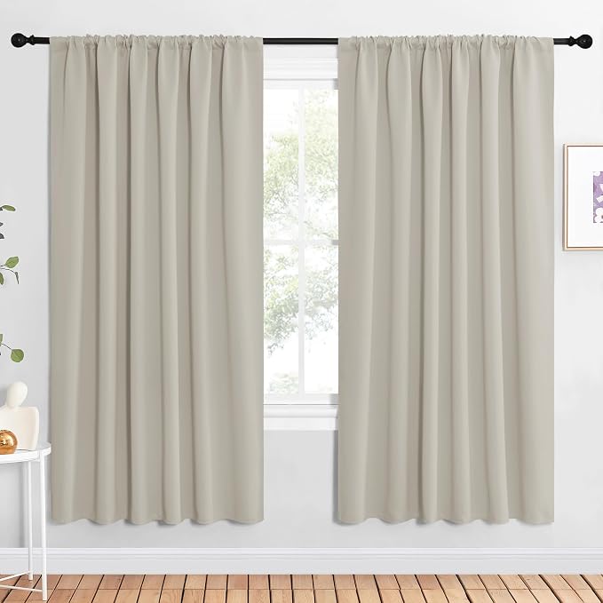 NICETOWN 2 Panels Blackout Curtains, Rod Pocket Window Curtains Room Darkning by NICETOWN