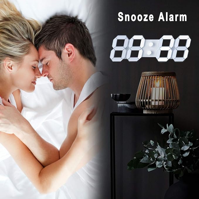 3D LED Digital Wall Clock/Desk Alarm Clock - Image 4