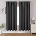 CUCRAF Dark Grey Blackout Curtains 63 inch Length 2 Panels Set, Rod Pocket Room by CUCRAF