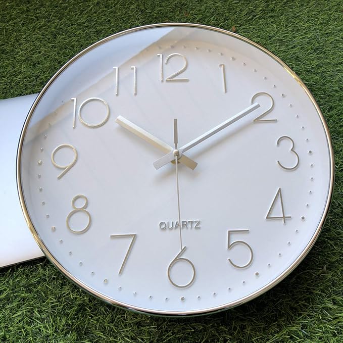 Tosnail 12 Inches Round Silent Non Ticking Quartz Wall Clock - Image 5