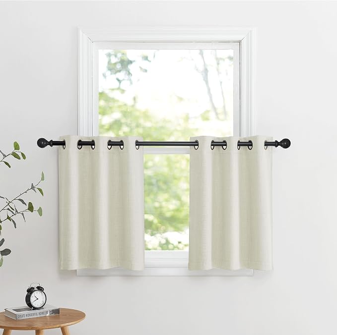 NICETOWN 24 inch Long Blackout Tiers, Farmhouse Grommet Half Window Curtains by NICETOWN