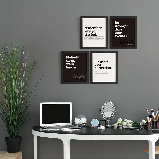 DSHFG Motivational Office Pictures Wall Decor Prints Set of 4, 8x10 Unframed - Image 4