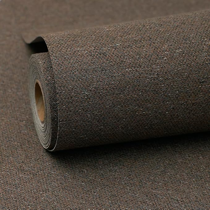 Brown Peel and Stick Wallpaper Slight Velvety Feeling Woven Fabric Grasscloth by Unknown