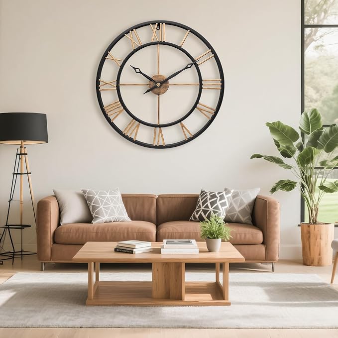 18.5 Inch Large Wall Clocks for Living Room, Modern Decorative Metal Big - Image 4
