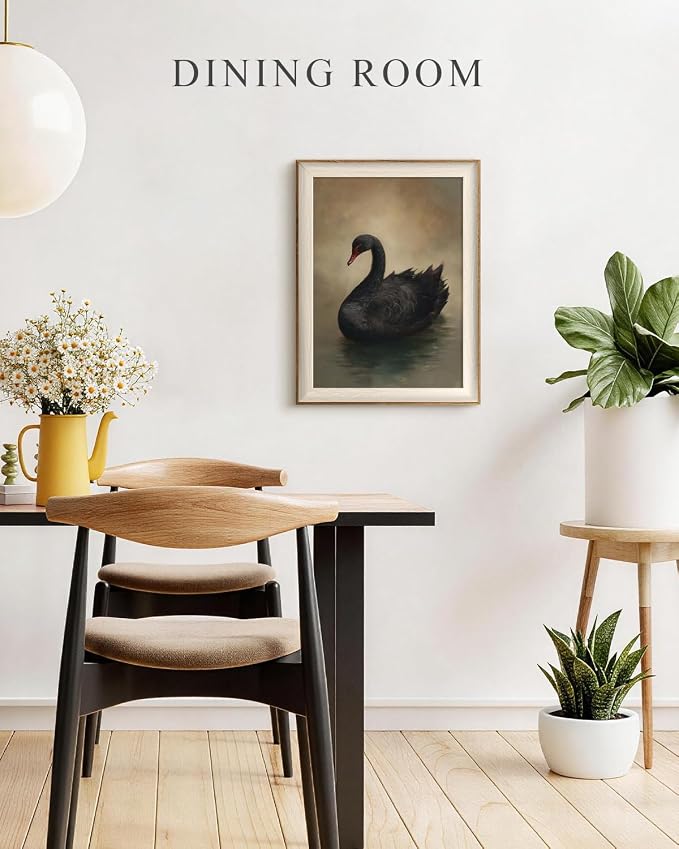 VIYYIEA Framed Wall Art for Living Room, Elegant Black Swan Canvas Prints - Image 3