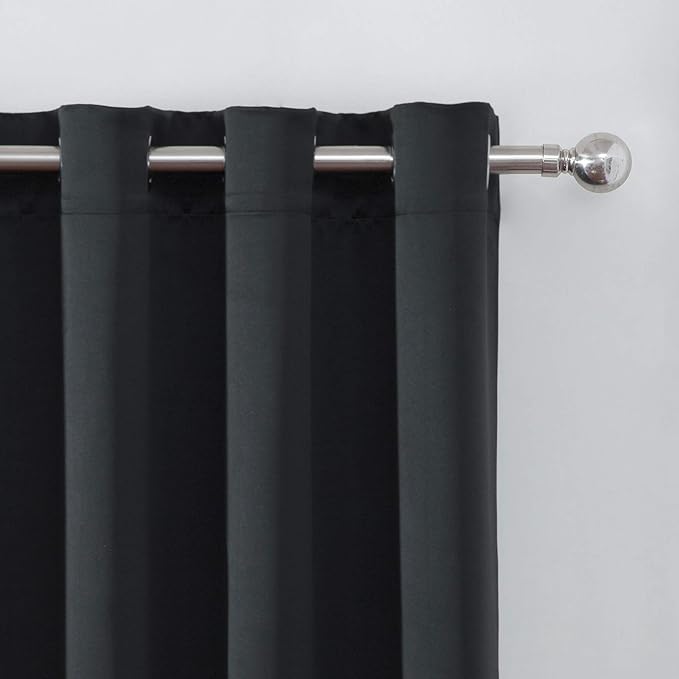 LEMOMO Blackout Curtains 66 x 84 inch/Black Curtains Set of 2 Panels/Thermal - Image 7