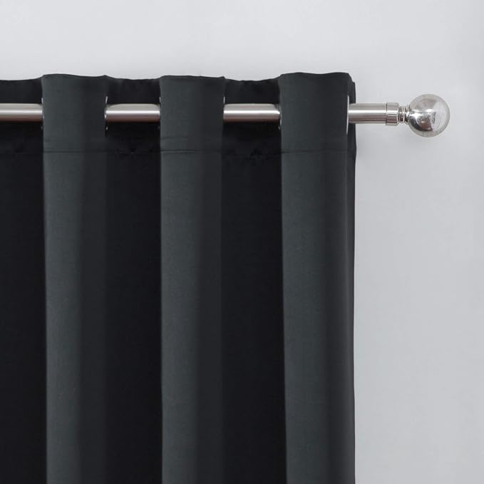 LEMOMO Blackout Curtains 66 x 95 inch/Black Curtains Set of 2 Panels/Thermal - Image 7