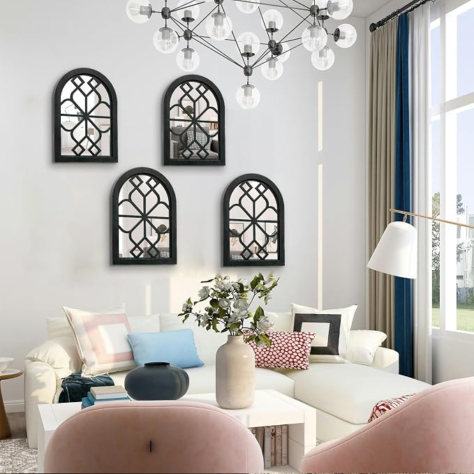 ZEXUIRU 4 Set. Rustic Wall Mirrors - Image 4