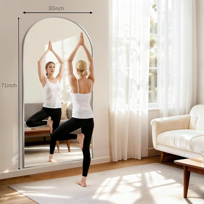 Oversized Full Body Mirror 30x71 inch Arched Full Length Mirror - Image 6