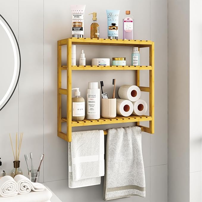 Galood Over The Toilet Storage Bathroom Shelves Wall Mounted 3 Tier Space Saver - Image 2