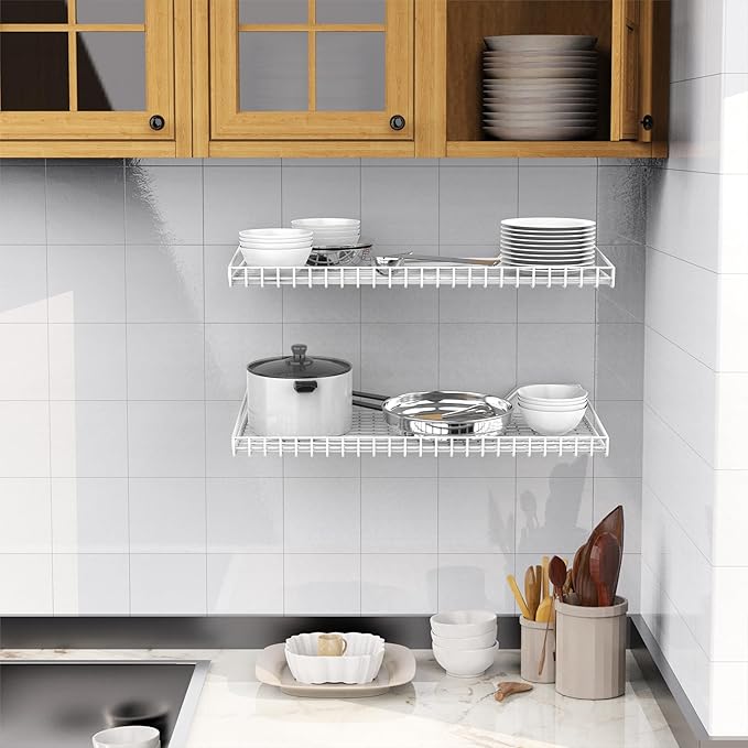 WALMANN 2 Pack Garage Wall Shelf, 23.5" x 12" Wall-Mounted Storage Shelves - Image 5