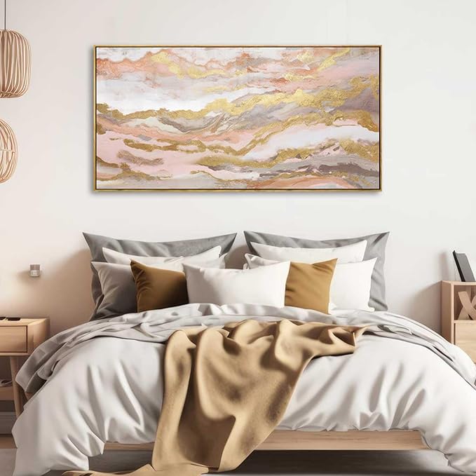 YJYart Pink Abstract Wall Art/Girl Room 20x40 Inch/Large Wall Art - Image 4
