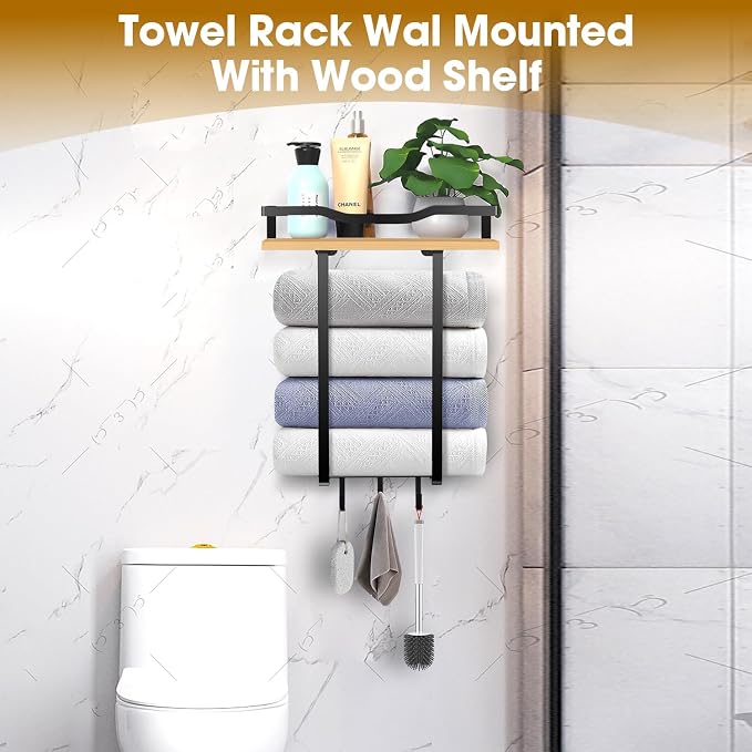 Towel Racks for Bathroom, Wall Mounted Towel Rack for Bathroom, Wall Towel Rack - Image 6