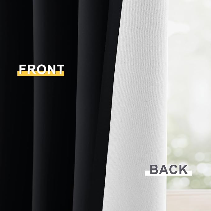 Yakamok 100% Blackout Curtain Panels 84 inches Cold and Light Blocking Drapes - Image 6