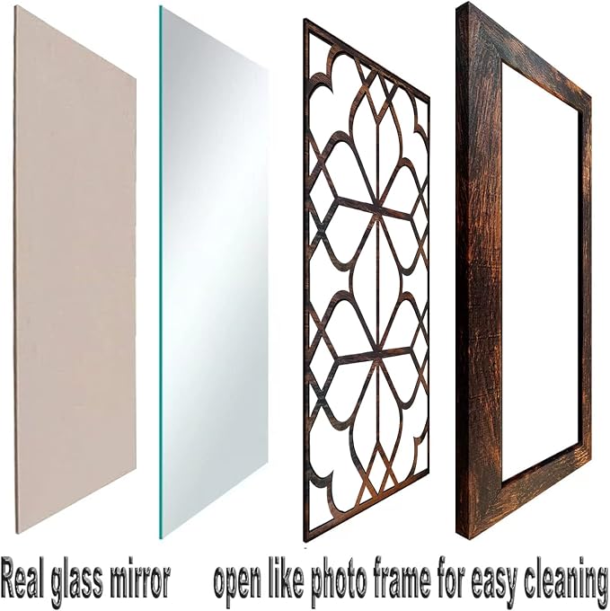 Wocred Set of 2 Rectangular Wall Mirror, Gorgeous Rustic Farmhouse Accent Mirror - Image 6