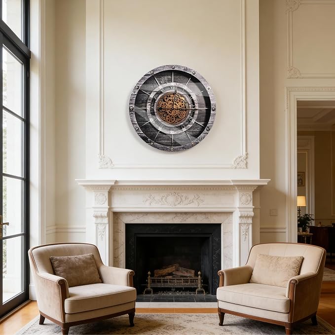 HOIBAI Wall Clock, 24 Inch Moving Gears Clock Large Wall Clock - Image 7