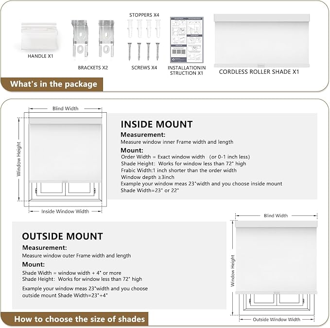 AOSKY Linen Roller Blinds Shades - Image 6