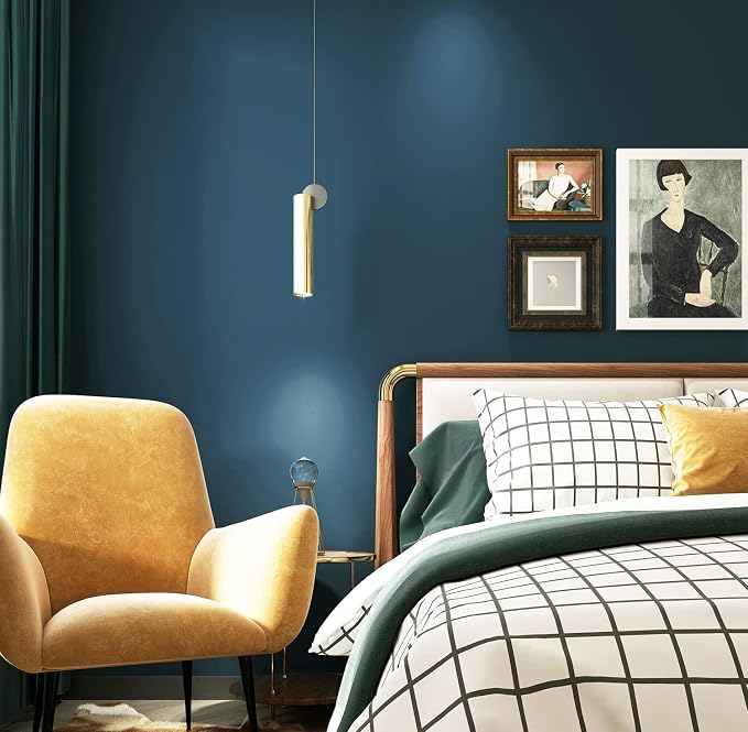 Safiyya 118"x17.7" Dark Blue Peel and Stick Wallpaper Blue Contact Paper Solid - Image 5