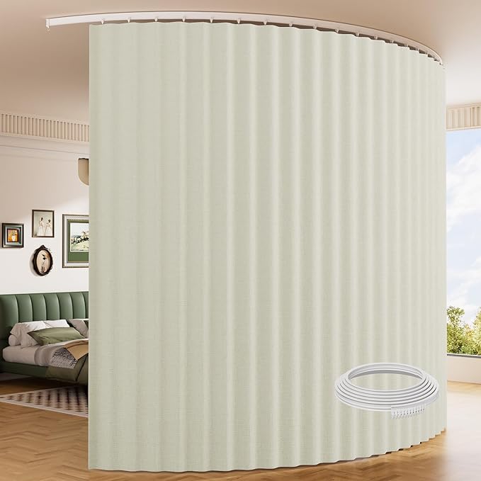 Room Divider Ceiling Curtains W/Flexible Track Sets, inch Extra Long Blackout by HOMSCREENER