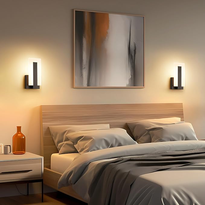 Joosenhouse Modern LED Wall Sconces Up and Down Wall Mount Light Black 3000K - Image 2