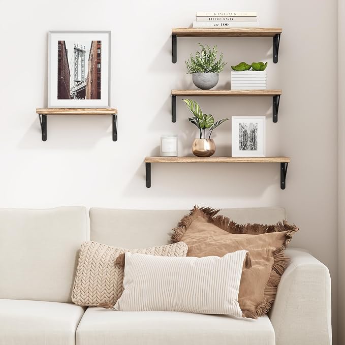 YGEOMER Floating Shelves for Wall Mounted Wall Shelves for Bedroom, Bathroom - Image 2