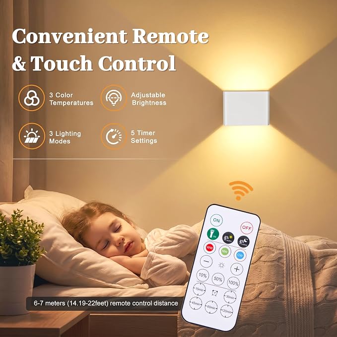 Yochoice Rechargeable Motion Sensor Wall Sconces Dimmable, 6000mAh Wireless - Image 4