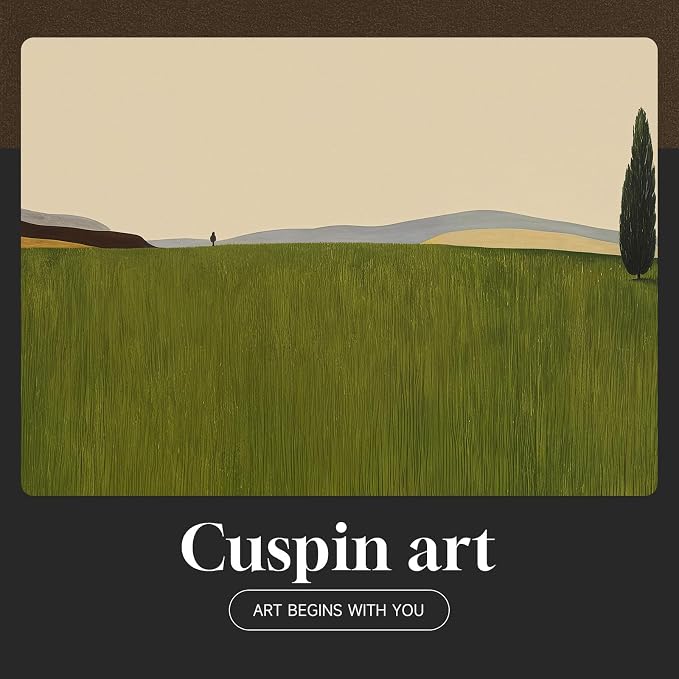 Vintage Framed Green Abstract Landscape Wall Art, Modern Sage Green Canvas - Image 6