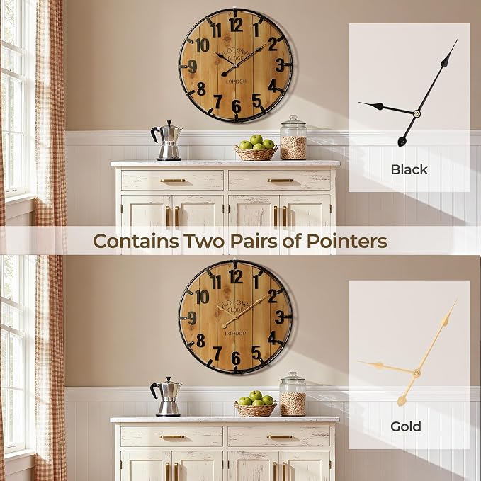 Vantic Farmhouse 30 Inch Extra Large Decorative Wall Clock - Image 5