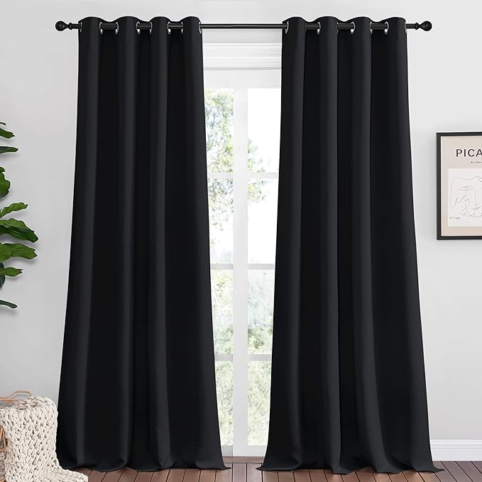 NICETOWN Patio Blackout Curtain Shades, 2 Panels, 55 inches x 118 inches by NICETOWN