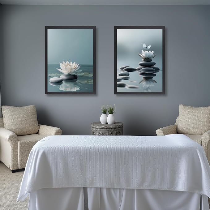 GELDSTEI Calm Zen Botanical Canvas Wall Art, Yoga Spa Meditation Room Decor - Image 4