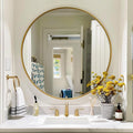 Gold Round Mirror 16 inch, Round Bathroom Mirror, Wall Mirrors by Mfring