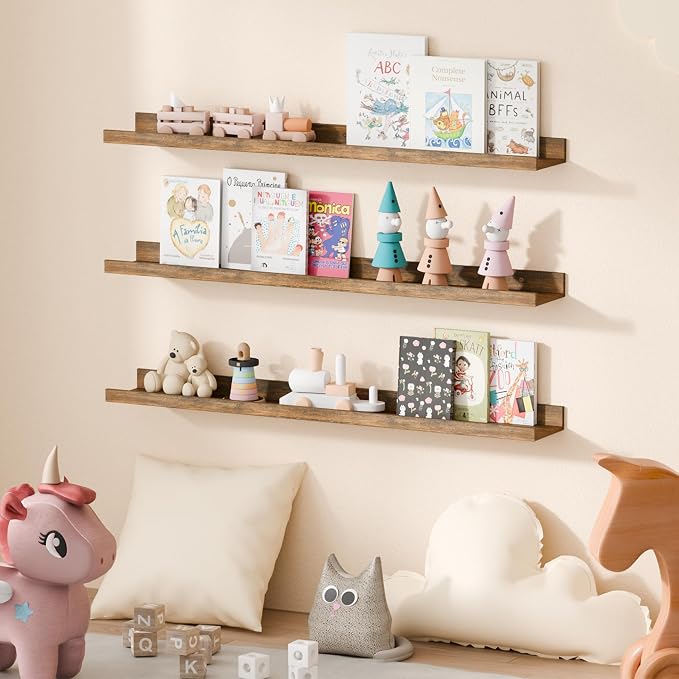 upsimples Floating Shelves for Wall, 35.5 Inch Shelves for Decor Storage Set of - Image 6