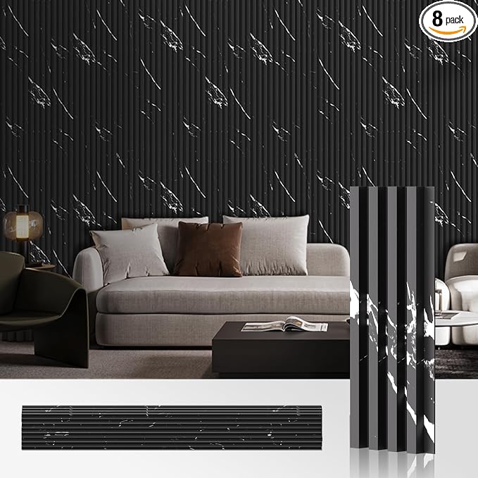 OUZUGIE WPC Acoustic Slat Wall Paneling, Living Room, TV Background, Study Room by OUZUGIE
