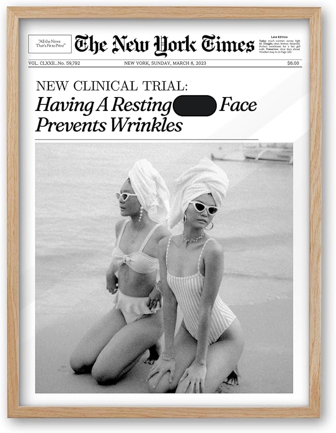 iHery Funny Having A Prevents Wrinkles Framed Trendy Hot Girls NewsPaper Wall by iHery