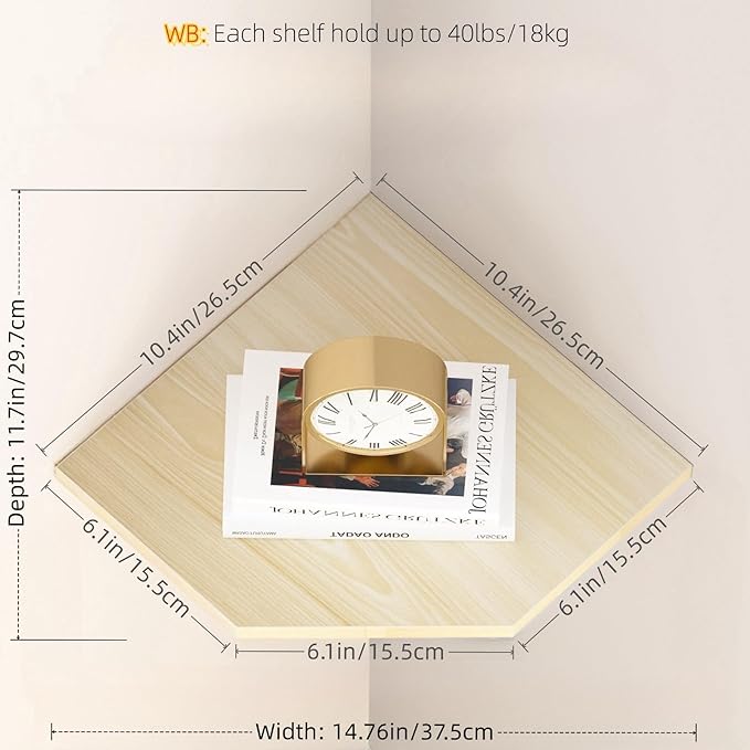 JJL Corner Shelving, Easy-to-Assemble, Floating Shelf - Image 3