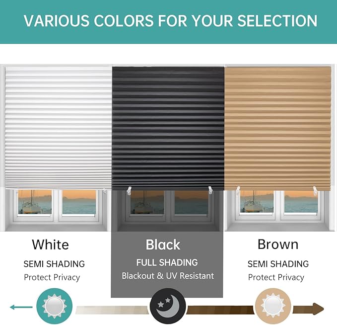 Changshade 6 Pack Temporary Shades, Pleated Paper Blinds - Image 4