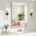 Koonmi Silver Rectangle Wall Mirror, 26x38 Inch Bathroom Mirror, Aluminum Frame by KOONMI