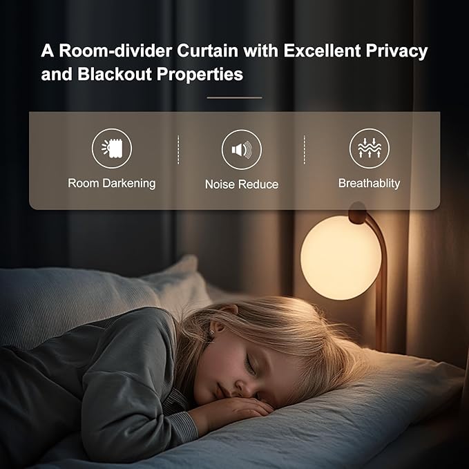 MaKefeile Room Divider Curtains & Flexible Bendable Tracks Set, Privacy - Image 4