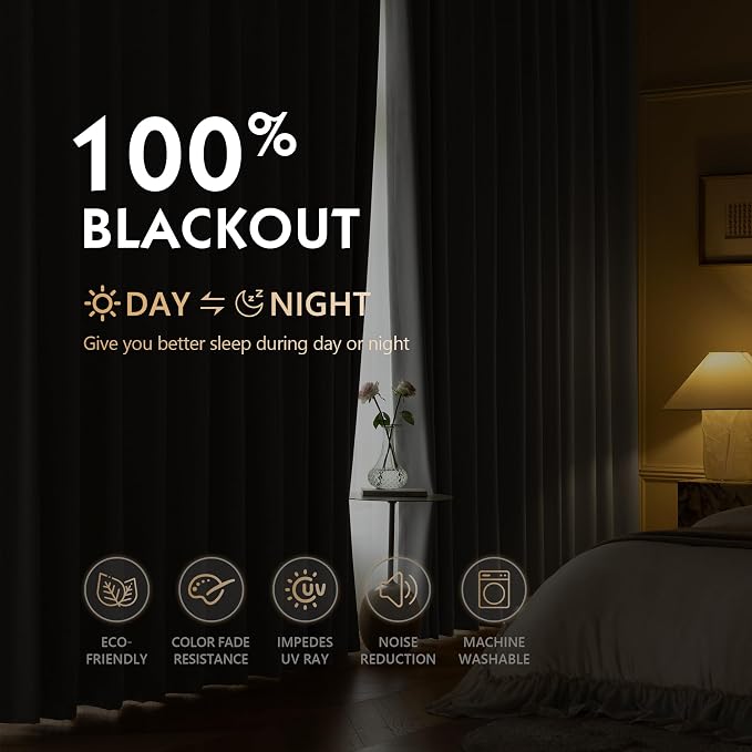 FMFUNCTEX 100% Blackout Curtains - Image 2