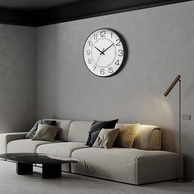 HZDHCLH Modern Wall Clocks Battery Operated, 10 inch White Clock - Image 6