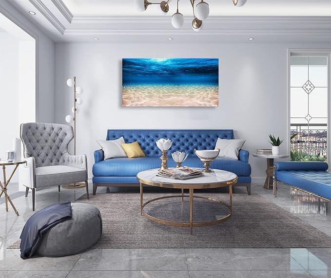 Cao Gen Decor Art-S00762 Print Artwork Blue Ocean Sea Wall Art Canvas Prints - Image 4