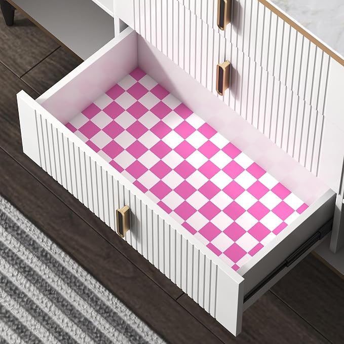 Modern Peel and Stick Wallpaper Pink and White Mosaic Checkered Contact Paper - Image 4