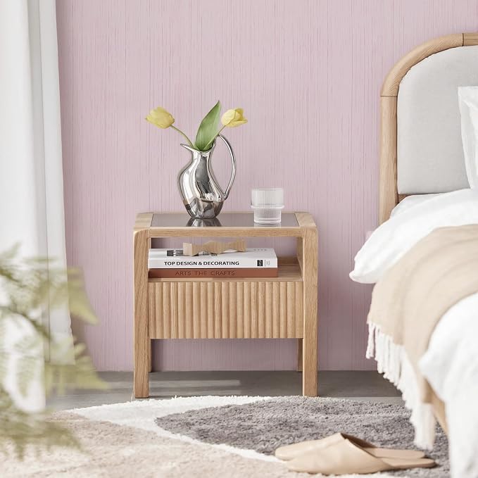Pink Grasscloth Peel and Stick Wallpaper - Image 4