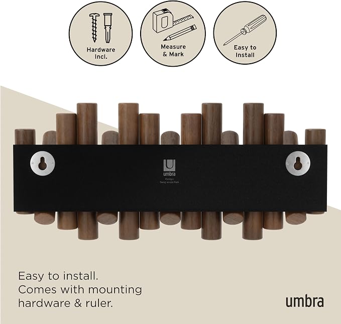 Umbra Picket Wall-Mounted Coat Rack Rail Hook - Image 6