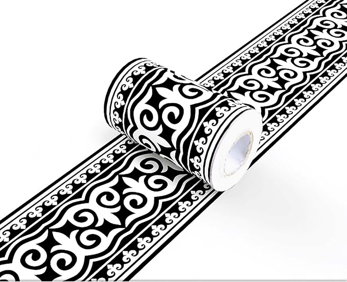 Wallpaper Border Trim Peel and Stick Vintage Black and White Boarders Self by WEISENI
