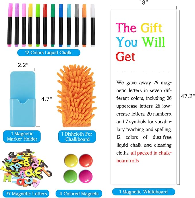 Magnetic Whiteboard Contact Paper 47.2" x 18" Adhesive Magnetic Dry Erase White - Image 2