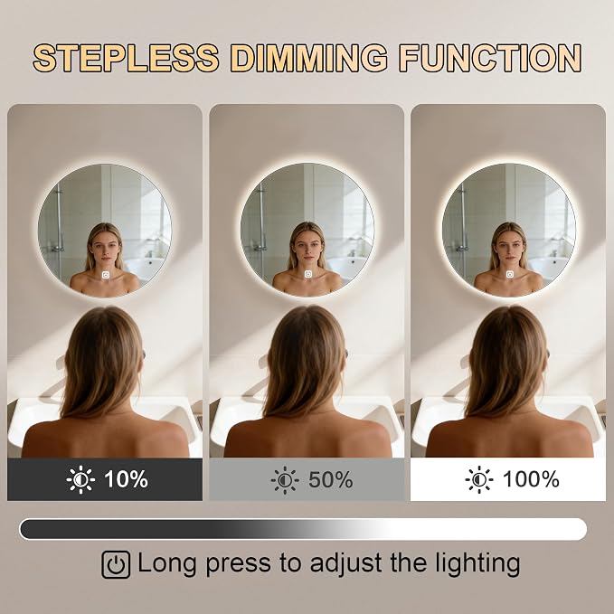 20 Inch Round LED Bathroom Mirror - Image 4