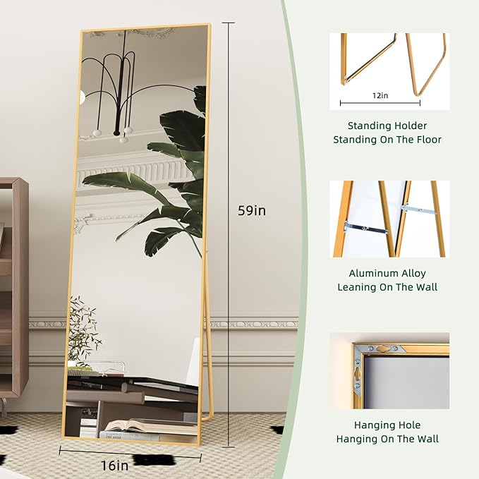 Beauty4U 59" x 16" Tall Full Length Mirror - Image 2