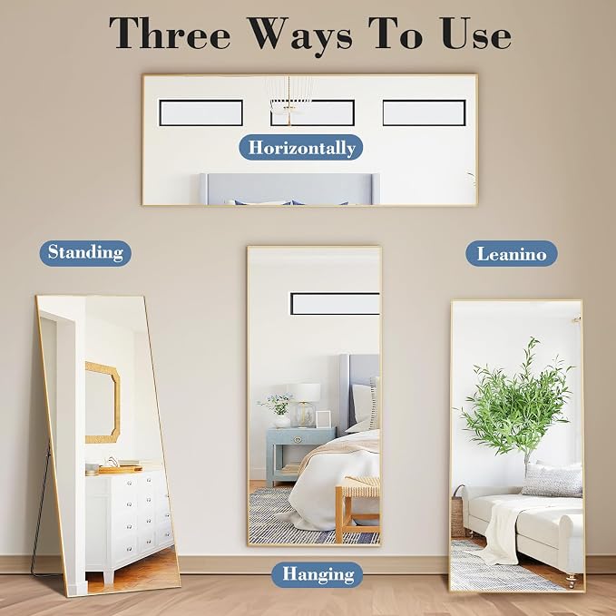 DUMOS Full Length Mirror with Stand, Standing Full Body Mirror with - Image 5