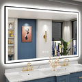66x40 Black Framed LED Bathroom Mirror by Awandee